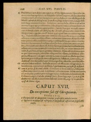 Caput XVII. De exceptione sub et Obreptionis.