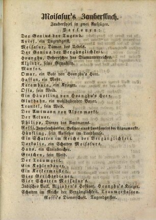 Ferdinand Raimunds sämmtliche Werke : Herausgegeben von Johann Nep. Vogl, 8