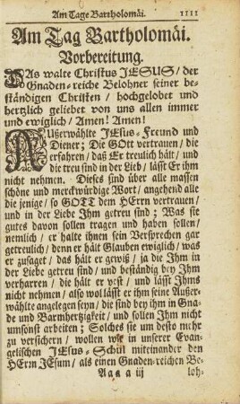 Am Tag Bartholomäi.