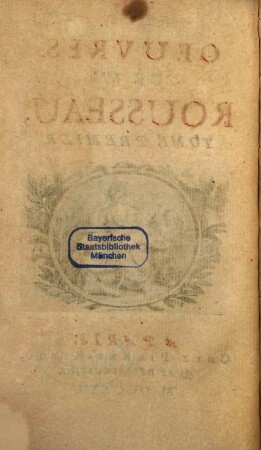 Les Oeuvres de Mr. Rousseau, 1
