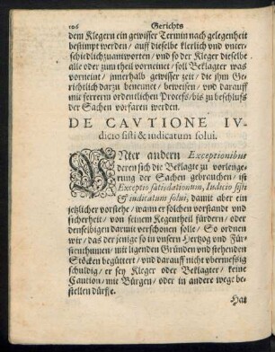 De Cautione iudicio sisti & iudicatum solvi.