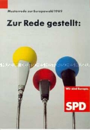 Wahlkampfmaterial der SPD zur Europawahl 1989