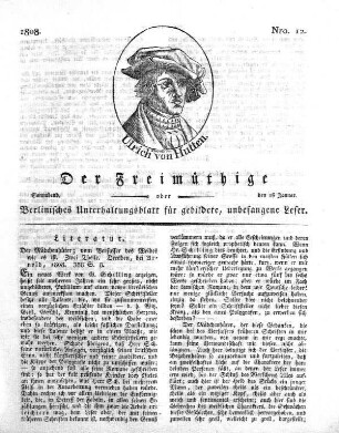 Nro. 12, Sonnabend, den 16. Januar 1808