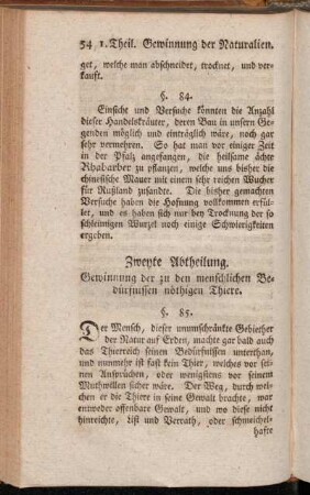 Zweyte Abtheilung. Gewinnung der zu den menschlichen Bedürfnissen nöthigen Thiere