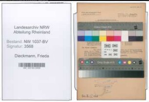 Entnazifizierung Frieda Dieckmann , geb. 04.09.1896 ()