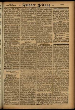 Zweite Ausgabe vom Samstag, den 13. Mai 1916.