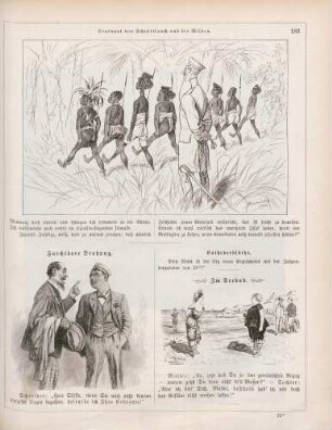 "Leutnant von Schnittlauch und die Wilden" "Furchtbare Drohung" "Im Seebad"