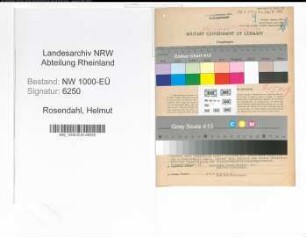 Entnazifizierung Helmut Rosendahl, geb. 14.02.1912 (Angest.)