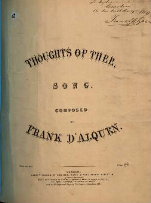 Thoughts of thee : song