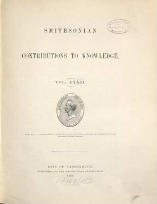 Smithsonian contributions to knowledge. 32. 1895