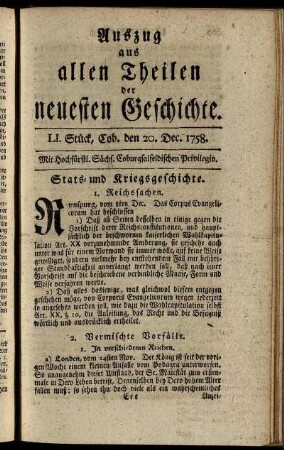 LI. Stück. Coburg, den 20. Dec. 1758.
