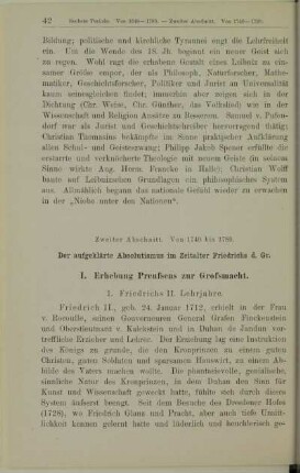 Zweiter Abschnitt. Von 1740 bis 1789. Der aufgeklärte Absolutismus im Zeitalter Friedrichs d. Gr.