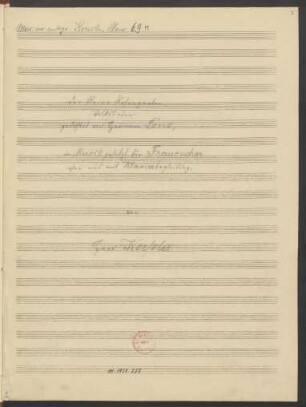 Der kleine Rosengarten. Excerpts; Coro femminile, pf