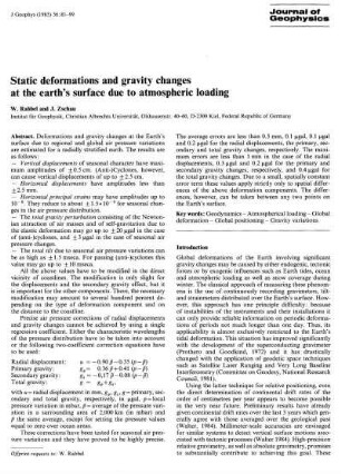 Static deformations and gravity changes at the earth's surface due to atmospheric loading