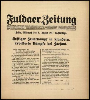 Ausgabe vom Mittwoch, den 08. August 1917.