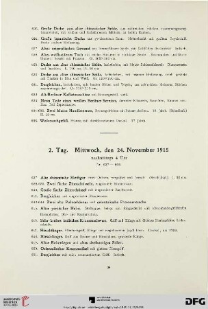 2. Tag. Mittwoch, den 24. November 1915 nachmittags 4 Uhr (Nr. 637-806)