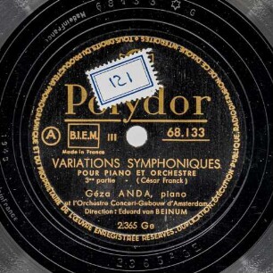 Variations Symphoniques pour Piano et Orchestre (3. et 4. partie)