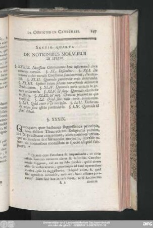 Sectio Quarta De Notionibus Moralibus In Specie.
