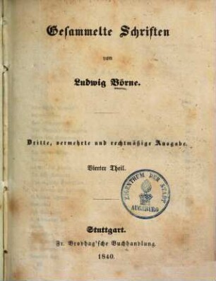 Gesammelte Schriften, 4. Schilderungen aus Paris, 1822 und 1823. Aus meinem Tagebuche