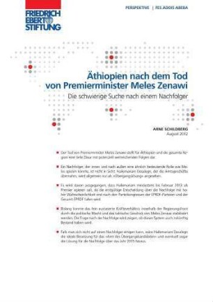 Äthiopien nach dem Tod von Premierminister Meles Zenawi : Die schwierige Suche nach einem Nachfolger