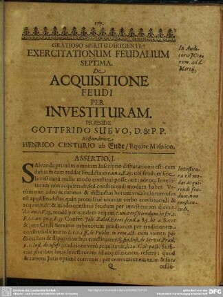 Septima. De Acquistione Feudi Per Investituram