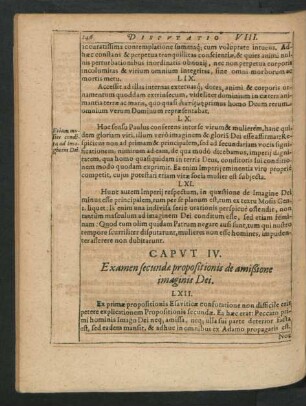 Caput IV. Examen secundae propositionis de amißione imaginis Dei.