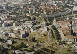 Stadtzentrum zwischen St. Petersburger Straße und Georgplatz, Budapester Straße, Ammonstraße, Freiberger Straße und Dr.-Külz-Ring mit Rathaus