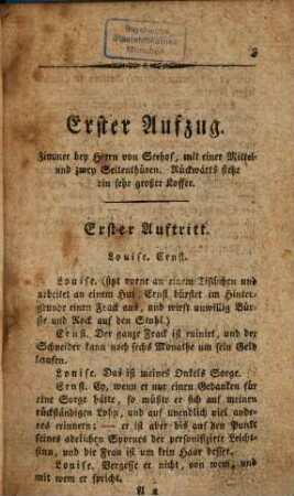 Die Familie Pumpernickel : ein musikalisches Quodlibet in drey Aufzügen