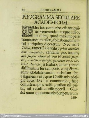 Programma Seculare Academicum