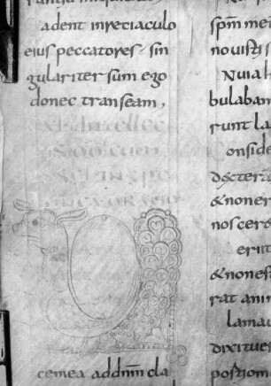 Psalter von Corbie — Initiale V zu Psalm 141, Folio 117verso