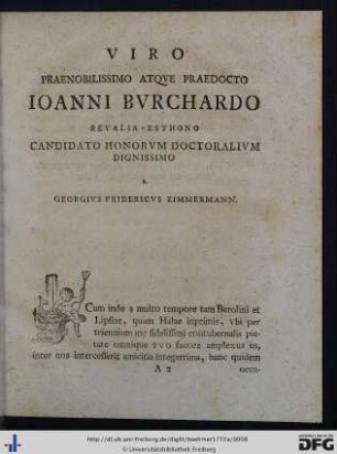 Viro Praenobilissimo Atque Praedocto Ioanni Burchardo ...