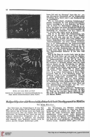 N.F. 9.1929 S. 40-42: Kasperltheater als Gemeinschaftsarbeit des Oberlyzeums in Köslin