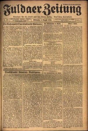 Ausgabe vom Mittwoch, den 04. August 1926.
