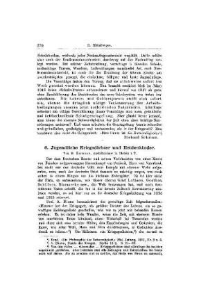 Jugendliche Kriegsdichter und Heldenkinder : [Mitteilungen]