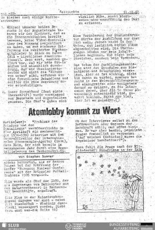 Atomlobby kommt zu Wort