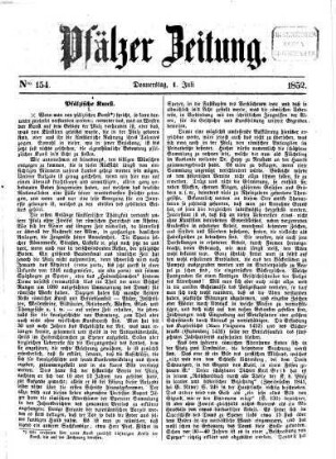 Pfälzer Zeitung. 1852, [2] = Juli - Dez