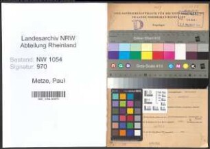 Entnazifizierung Paul Metze , geb. 16.12.1884 (Postsekretaer)