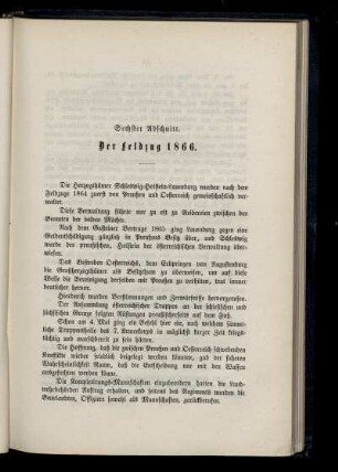 Sechster Abschnitt. Der Feldzug 1866