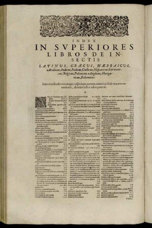 Index In Superiores Libros De Insectis.