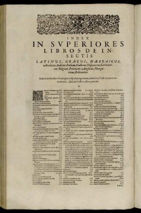 Index In Superiores Libros De Insectis.