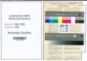 Entnazifizierung Dorothea Bruennette , geb. 27.09.1885 (Geschaeftsfrau)