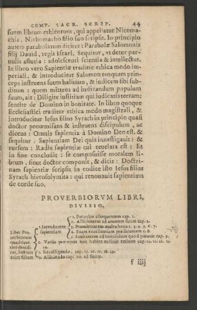 Proverbiorum Libri, Divisio.