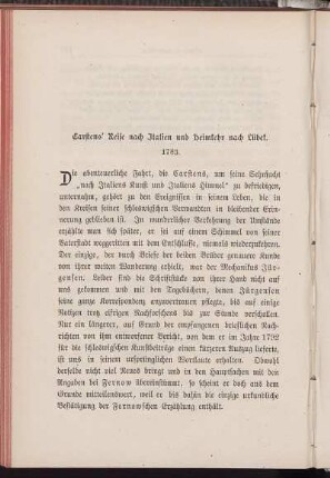 Carstens' Reise nach Italien und Heimkehr nach Lübek. 1783.