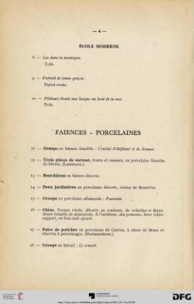 Faiences - Porcelaines (Nr. 11-18)