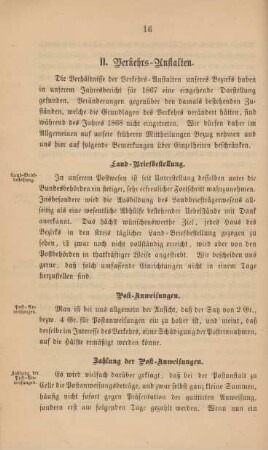 II. Verkehrs-Anstalten.