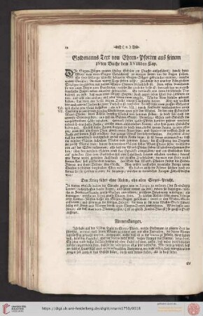 Goldmanns Text von Ehren-Pforten aus seinem IVten Buch dem XVIIIden Cap.