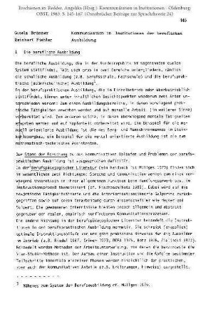 Kommunikation in Institutionen der beruflichen Ausbildung