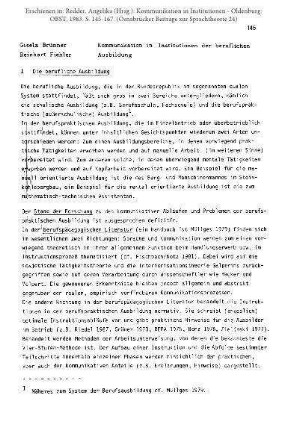 Kommunikation in Institutionen der beruflichen Ausbildung