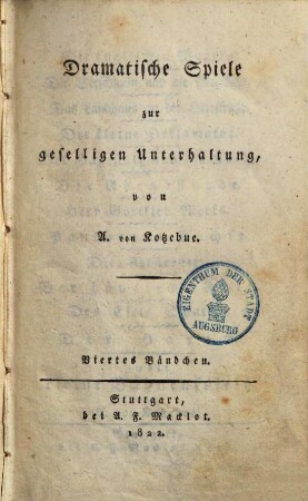 Dramatische Spiele zur geselligen Unterhaltung, 4