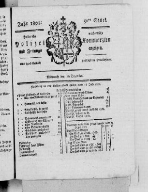 50tes Stück, Ausgabe vom 16. Dezember 1801